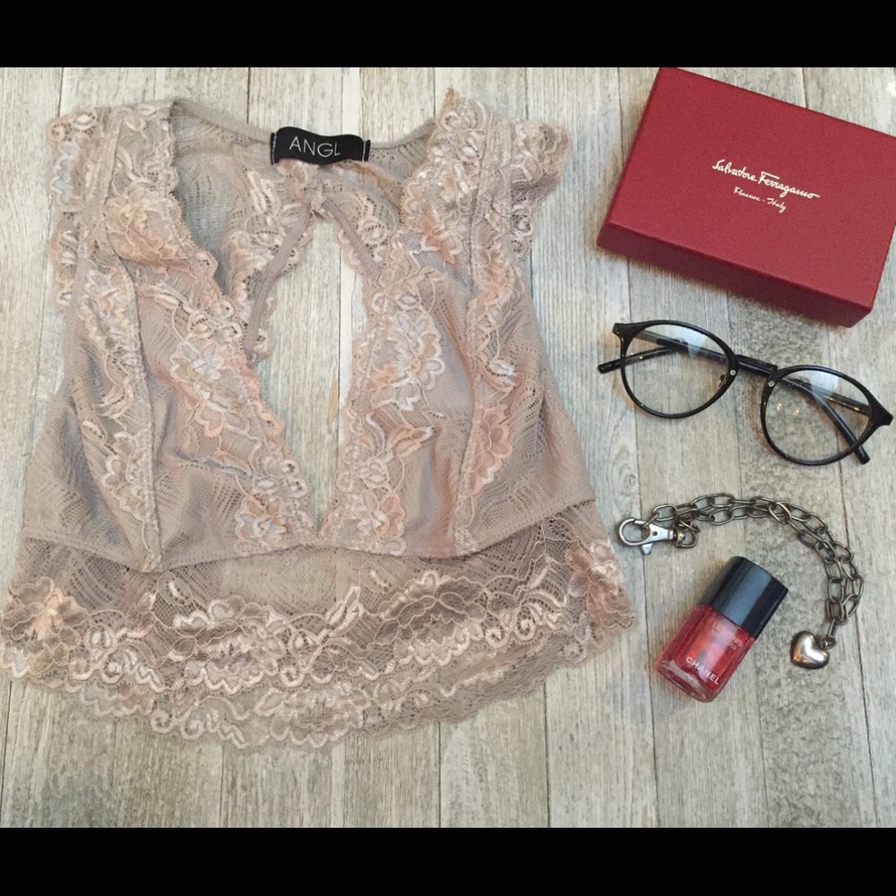 Silver lace bralette ANGL - small